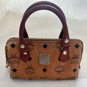 MCM Mini Visetos Boston Bag